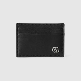 Gucci GG Marmont Card Case With Money Clip, Black, Leather