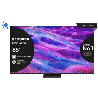 Samsung Smart Tv Neo QLED 65QN80F 4K AI 65 Pollici DVB-T2 Argento/Carbonio