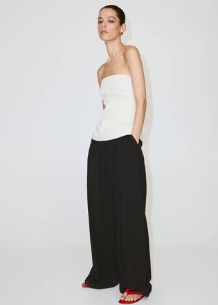 Mango Top lino senza spalline bianco sporco - Donna - XXS - MANGO