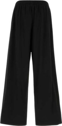 Gucci Wool Twill Leisure Pants - Heren - Wijde Broeken - Zwart - L - Wol - Broeken