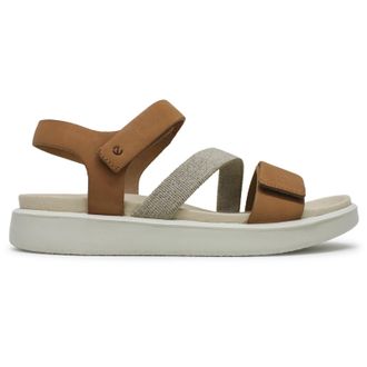 Ecco Ecco Flowt 273713 Leather Textile Womens Hook and loop Sandals - UK 7.5 - US 10-10.5 Women - EU 41 - Lion - Size:UK 7.5