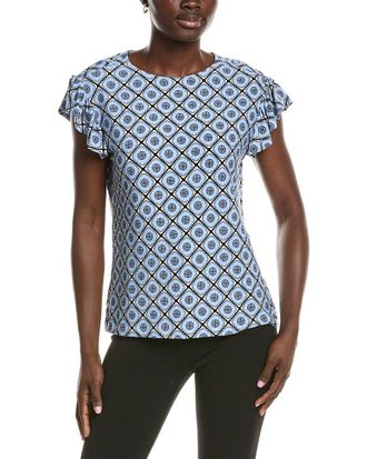 Jones New York Jersey Flutter Top