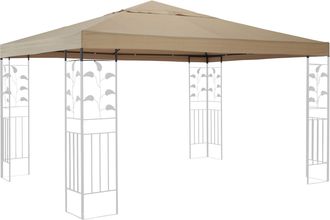 Quick-Star Ersatzdach F&uuml;r Bl&auml;tter Pavillon 3x3m Pavillondach Sand Ersatzbezug