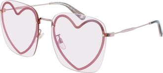Marc Jacobs Stijlvolle Zonnebril - Dames - Brillen - Roze - 59 MM - Accessoires