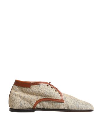 Dolce & Gabbana Denim Navajo Lace-Up Leather Dress Derby Mens Shoes