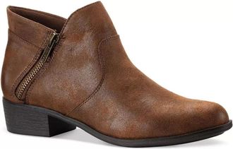 Sun + Stone Adelinee Boot Womens Chocolate Double Zip Ankle Bootie LION254