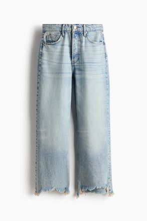 H&M Wide High Waist Ankle Jeans - Blue