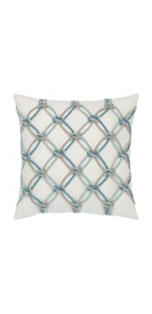 Elaine Smith Rope Hand Knotted Macrame Indoor & Outdoor Woven Accent Pillow in Aqua at Nordstrom, Size 20X20