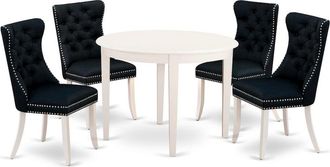 East West Furniture 5 Piece Dining Table Set for Small Spaces