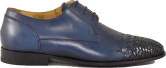 A.Testoni Schoenen - Heren - Veterschoenen - Blauw - 41 EU - Leer - Schoenen