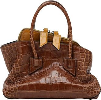 The Attico La Passeggiata Mini - Dames - Handtassen - Bruin - ONE Size - Leer - Tassen