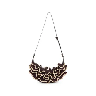 Zimmermann Goldentime Ruffled Shoulder Bag