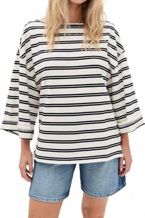 Free People Cest La Vie Tee In Black & White Combo