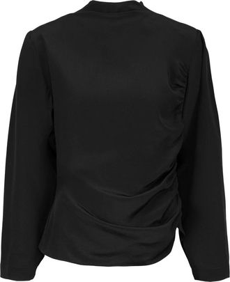 Envelope 1976 Zijden Statement Top met Schoudervullingen - Dames - Blouses - Zwart - M - Overhemden