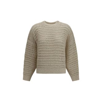 Brunello Cucinelli Beige Wool Oves Aries Womens Sweatshirt