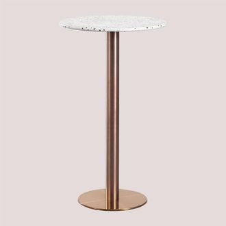 Sklum Tavolo da bar rotondo alto in terrazzo (&Oslash;60 cm) Malibu SKLUM Oro Rosa