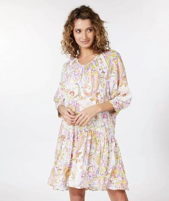 Esqualo Bibbi Beloved Flower Print Mini Dress In Multi