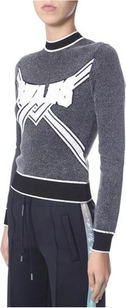 Off-white Round Neck Slim Fit 75 - Dames - Coltruien - Zwart - XS - Leer - Truien & Vesten