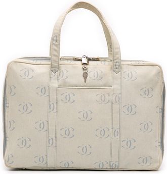 Chanel Pre-owned Womens Cc Denim Travel Bag - Light Grey Textile - One Size
