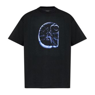 Carhartt Work in Progress Carhartt Wip, T-Shirts, male, Black, Size: 2XL Printed T-shirt