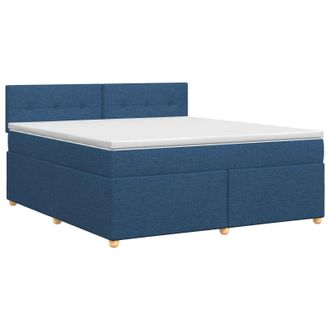 vidaXL Letto Box Spring Con Materasso Blu 140 X 200 Cm Tessuto Vidaxl