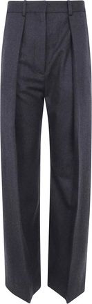 Victoria Beckham Straight Broeken - Dames - Wijde Broeken - Grijs - 2XS - Broeken