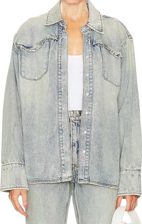 GRLFRND Emerson Western Shirt Jacket In Tupelo Tint
