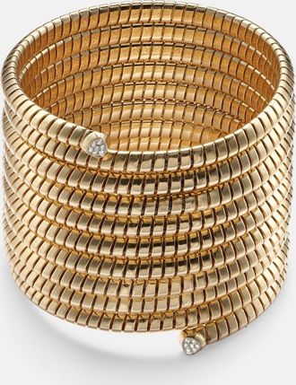 Marina B Trisolina 18kt gold bangle with diamonds