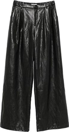 Eleh Pleated Leather Palazzo Pants
