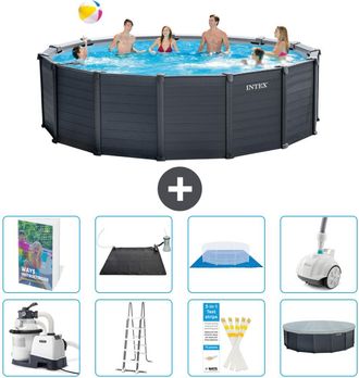 Intex Piscina Graphite Panel Redonda - 478x124 Cm - 9-piezas S600
