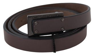 Costume National Leather Tactical Logo Buckle Womens