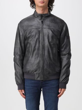Peuterey Bomber imbottito Fiona in pelle di vitello liscia con collo biker