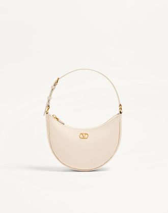 Valentino Garavani Mini Borsa Hobo VLogo Signature In Vitello Granato Donna LIGHT IVORY UNI