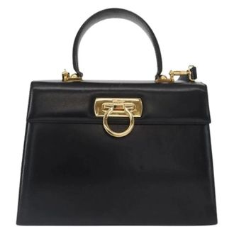 Ferragamo Pre-owned Handbags, female, Black, Size: ONE SIZE Pre-owned Leather Handbag