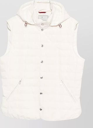 Brunello Cucinelli hooded down gilet sleeveless zip pockets