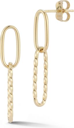 Ember Fine Jewelry 14K Gold Paperclip Link Drop Earrings