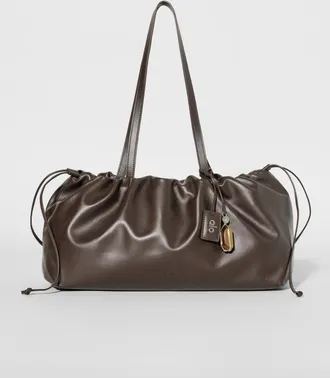 Alo Unwind Cinch Bag in Espresso Leather