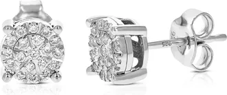 Vir Jewels 1/4 cttw Lab Grown Diamond Composite Earrings in Sterling Silver With Push Backs For Women