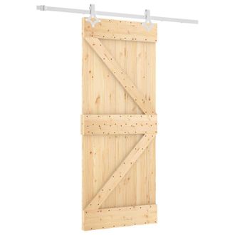 vidaXL Puerta Corredera Natural Y Blanco 85 X 210 Cm Vidaxl