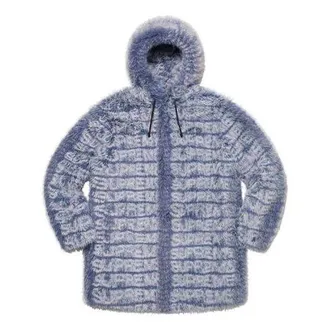 SUPREME Faux Fur Hooded Coat Purple White SUP-SS22-111