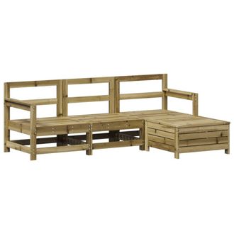 vidaXL Juego De Sof&aacute;s De Jard&iacute;n 4 Pzas Madera De Pino Impregnada Vidaxl