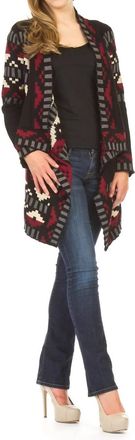 Papillon Global Design Waterfall Cardigan In Black