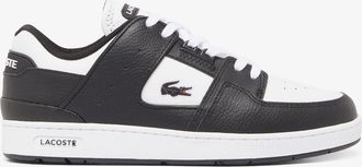 Lacoste Mens Court Cage Trainers in Black-White Leather - Size UK 9.5