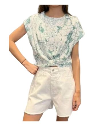 In The Mood For Love Amir Botanic Top In White-Spinach