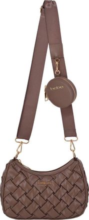 Bebe Luca Woven Crossbody Bag with Zip Pouch in Taupe at Nordstrom Rack