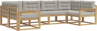 vidaXL Conjunto De Sof&aacute;s De Exterior 6 Uds. Blanco Y Gris Claro Vidaxl