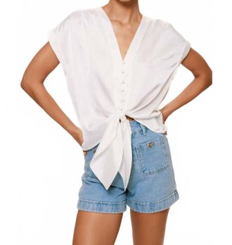 Hutch Ricci Tie Front Top In White