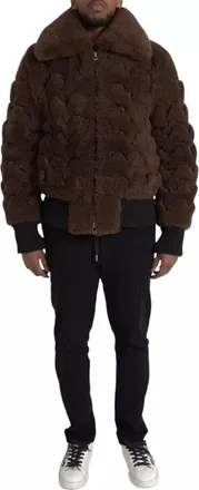 Bottega Veneta Brown Fur Lamb Shearling Coat Mens Jacket