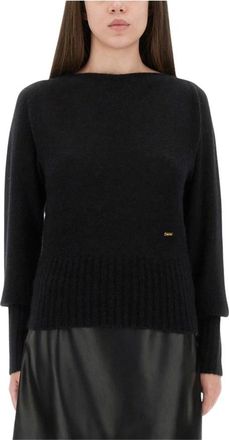 Tom Ford Long Sleeve Boat Neck Knit with Metal Plaque - Dames - Cashmere truien - Zwart - S - Kasjmier - Truien & Vesten