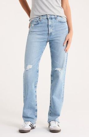 AG - Adriano Goldschmied High Waist Raw Hem Jeans in Apparition Destructed at Nordstrom Rack, Size 32